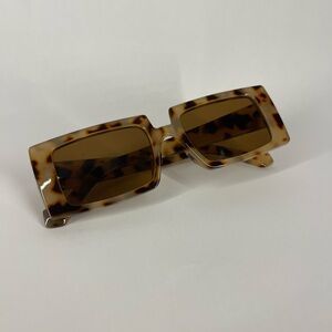 Leopard Pattern Rectangular Sunglasses